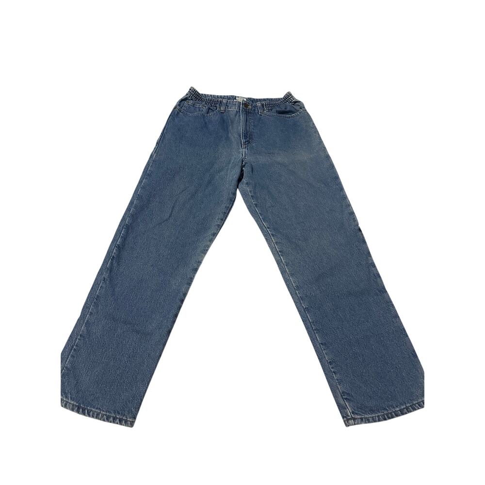 Vintage LL Bean Double L Elastic Waist Jeans size 12 Medium Wash Mom Denim